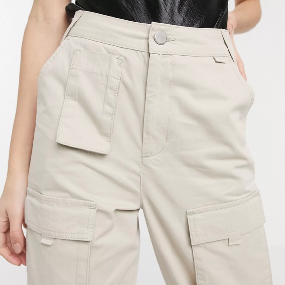ASOS DESIGN utility combat pants with pocket detail like new stone color - Picture 2 of 4